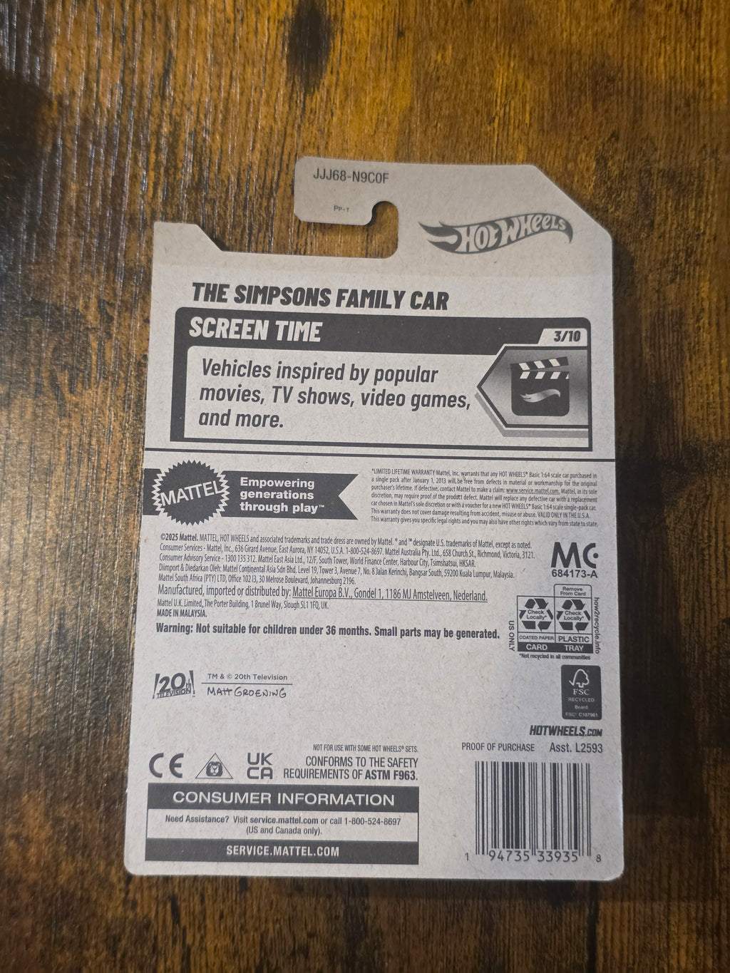 HOT WHEELS THE SIMPSONS FAMILY CAR