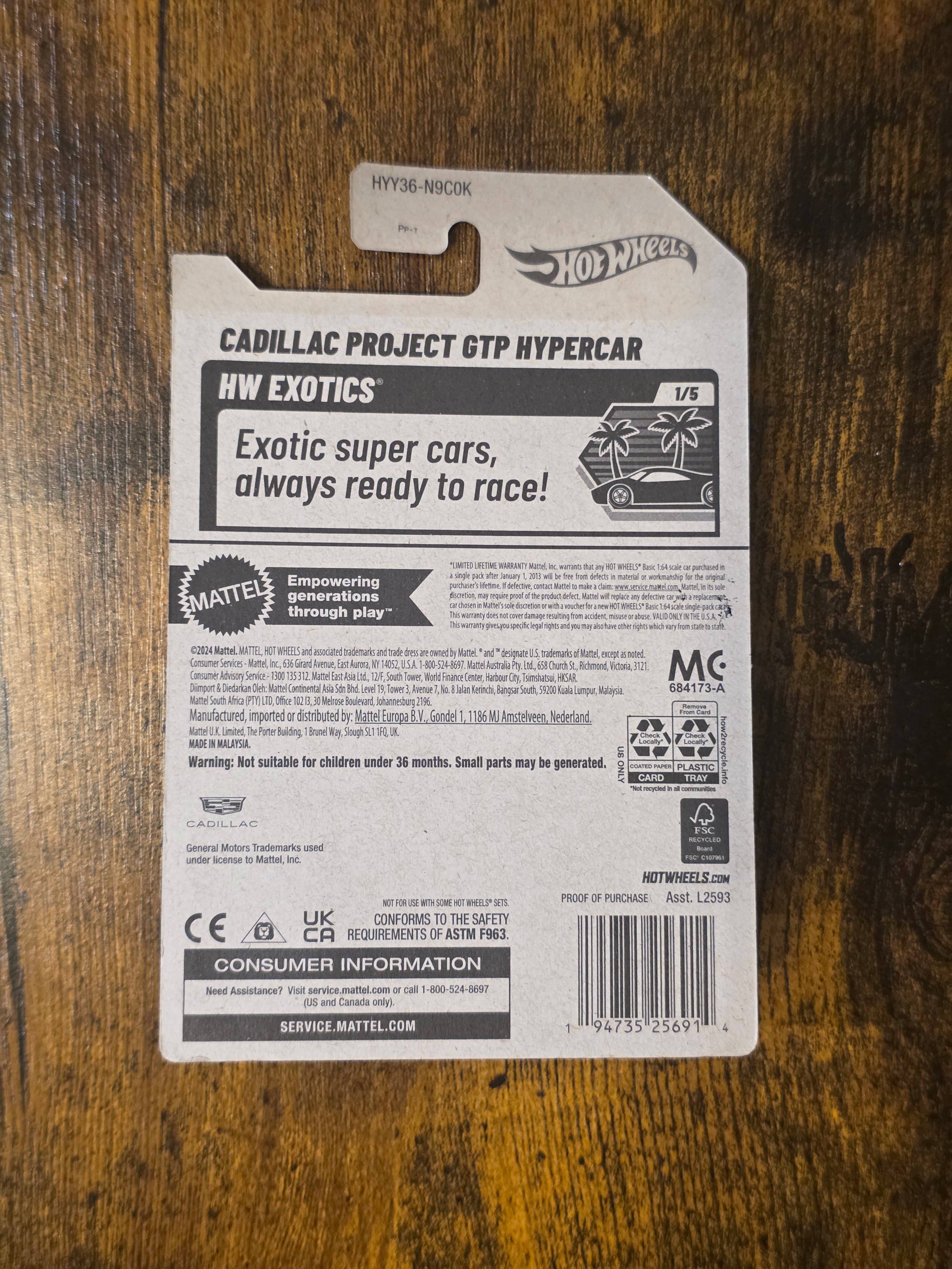 HOT WHEELS ZAMAC CADILLAC PROJECT GTP HYPERCAR
