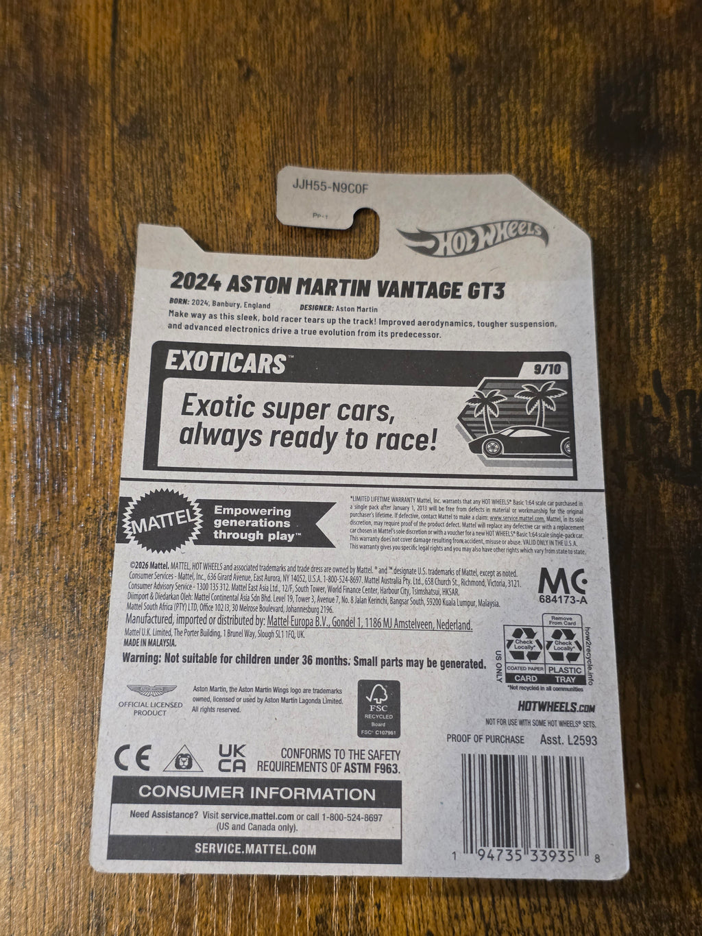 HOT WHEELS 2024 ASTON MARTIN VANTAGE GT3