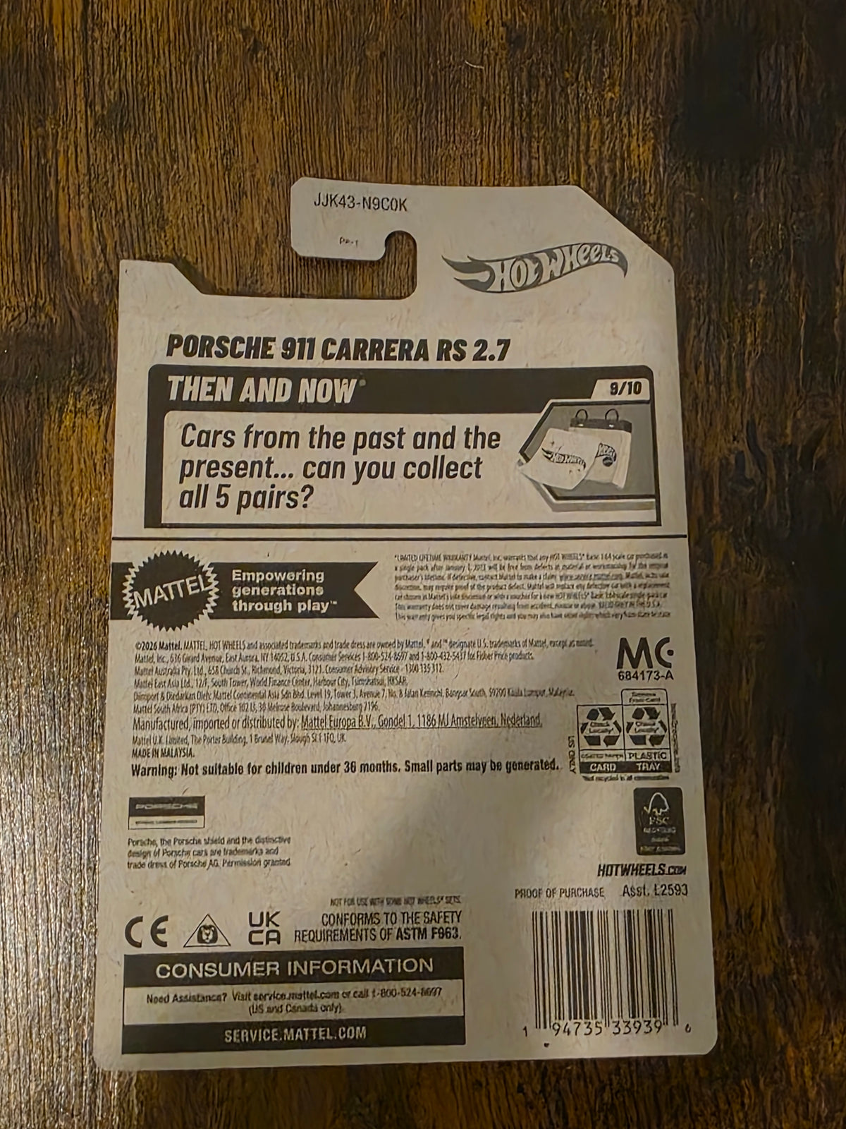 HOT WHEELS PORSCHE CARRERA RS 2.7