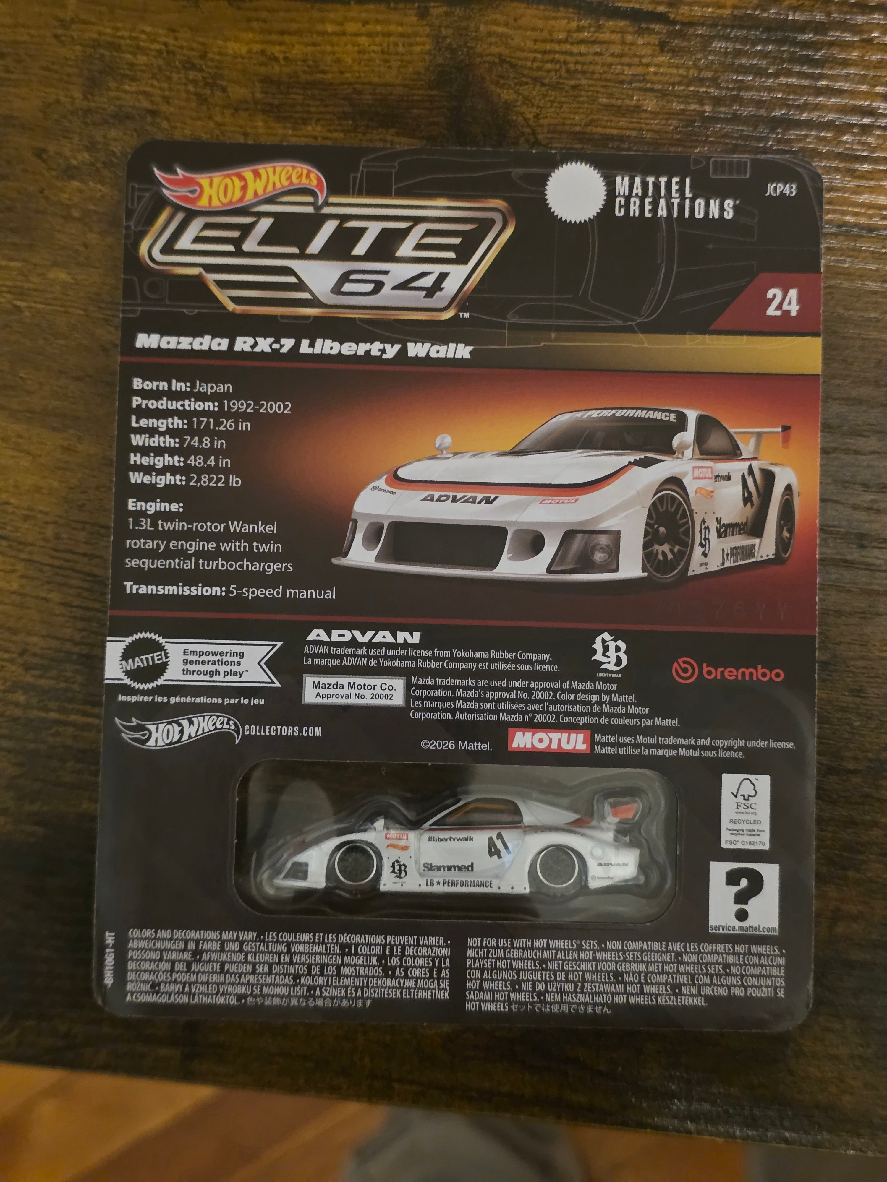 HOT WHEELS ELITE 64 MAZDA RX-7 LIBERTY WALK