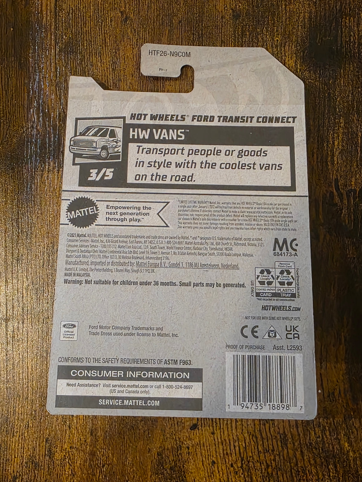 HOT WHEELS TREASURE HUNT FORD TRANSIT CONNECT