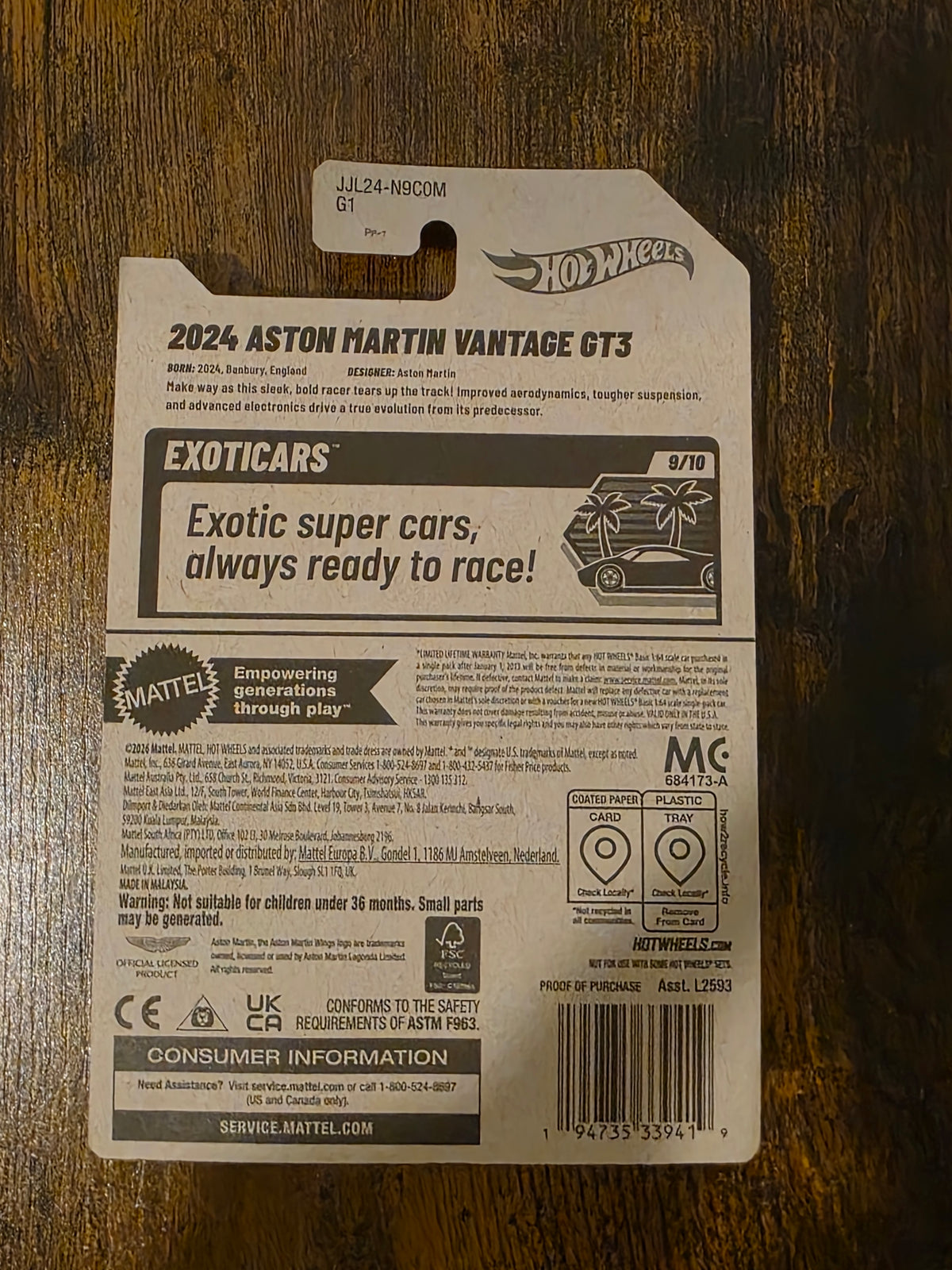 HOT WHEELS 2024 ASTON MARTIN VANTAGE GT3