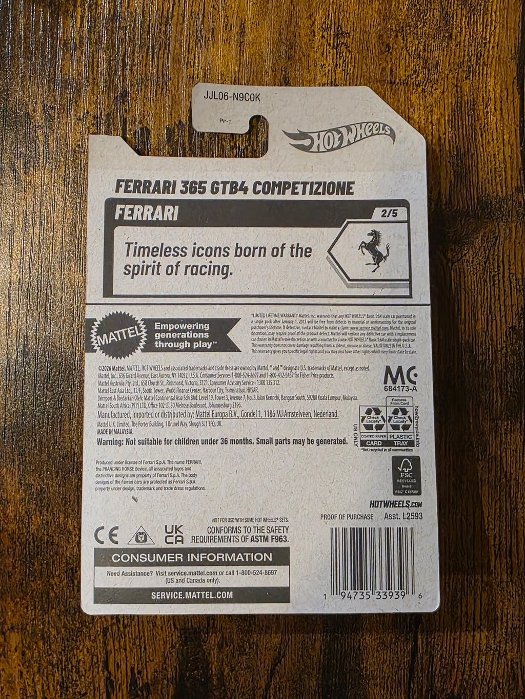 HOT WHEELS FERRARI 365 GTB4 COMPETIZIONE