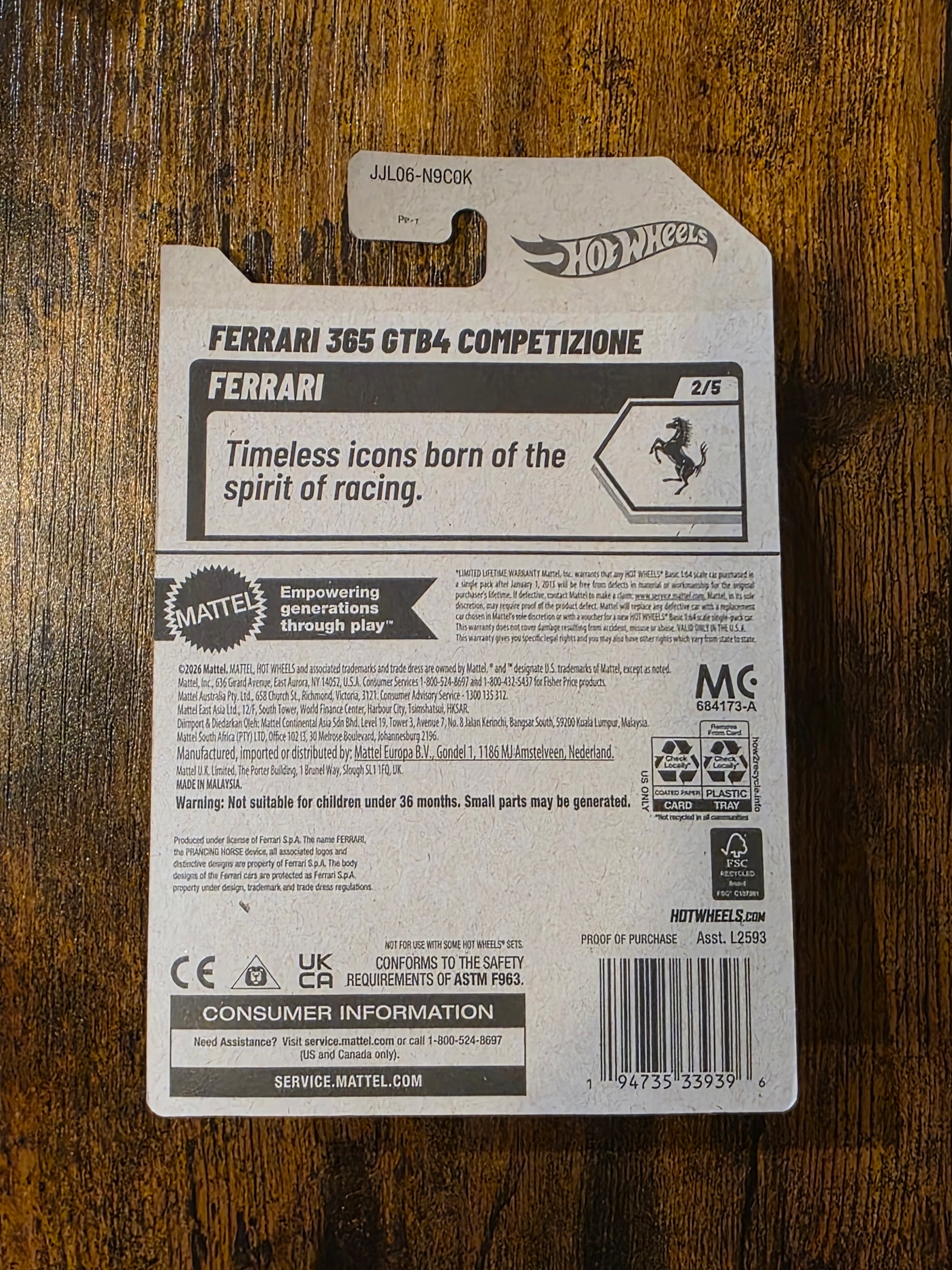 HOT WHEELS FERRARI 365 GTB4 COMPETIZIONE