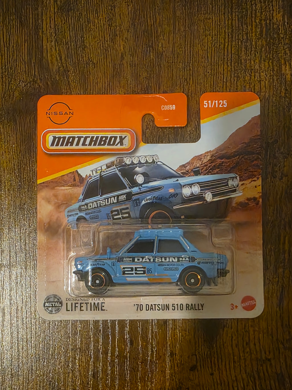 MATCHBOX '70 DATSUN 510 RALLY SHORT CARD