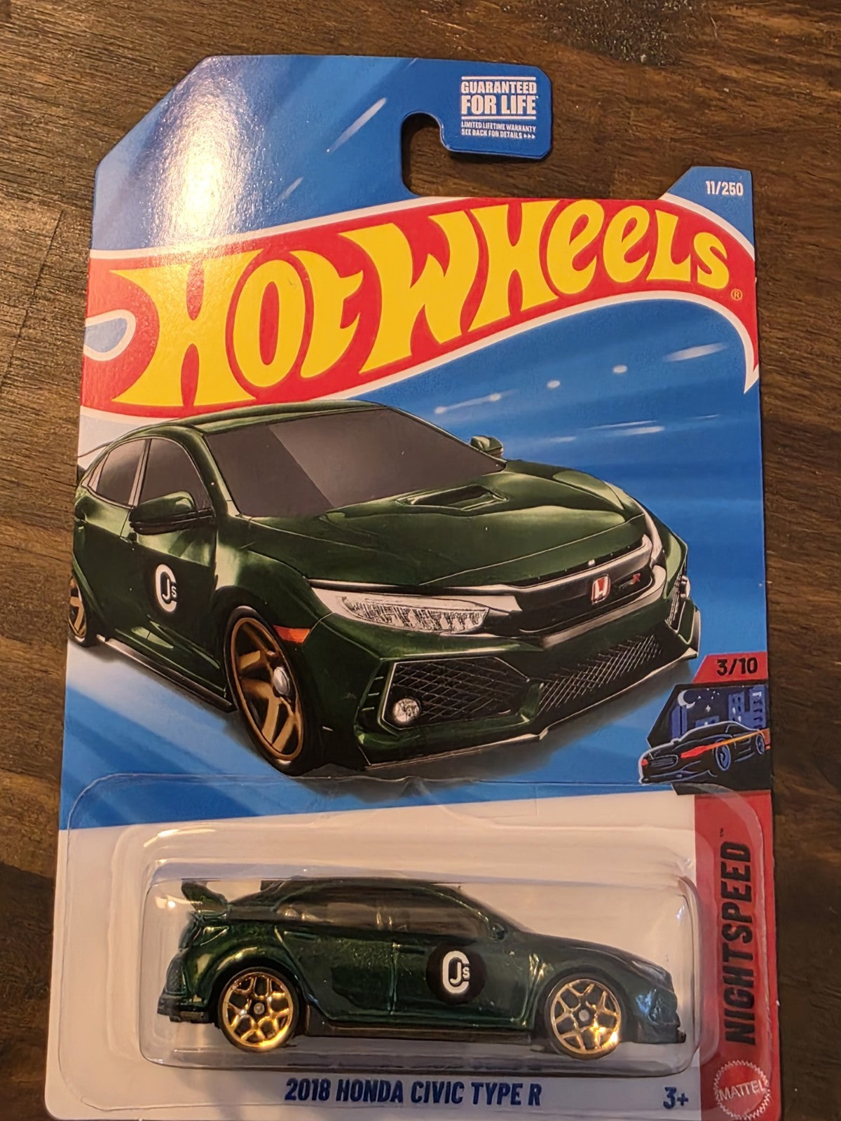 Hot Wheels 2018 Honda Civic Type R Green Nightspeed Series Diecast