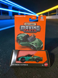 Winters & Johnson Diecast Matchbox 2024 Porsche 718 Spyder RS in green with opening doors in 1:64 scale packaging.