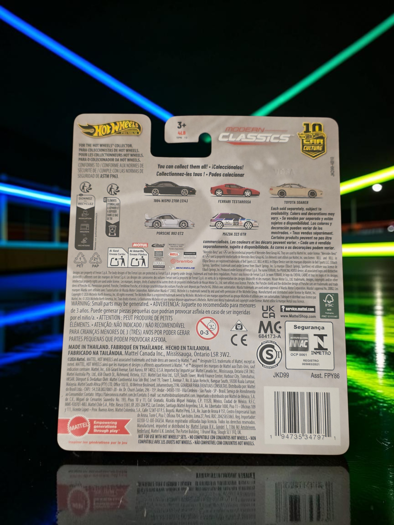 Winters & Johnson Diecast Hot Wheels Premium 1994 Nismo 270R S14 Modern Classics packaging back view