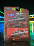 Winters & Johnson Diecast 1/64 scale Pop Race Pandem Civic EG6 chase edition with exposed engine bay and rubber tires.