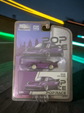 Winters & Johnson Diecast POP RACE 015 997 RWB purple model car in 1/64 scale with rubber tires on blister card