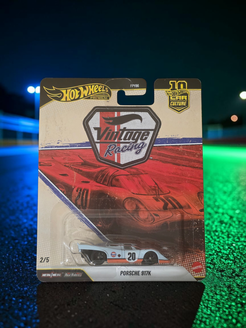 Winters & Johnson Diecast Hot Wheels Premium Porsche 917K 1:64 scale diecast car in Vintage Racing packaging