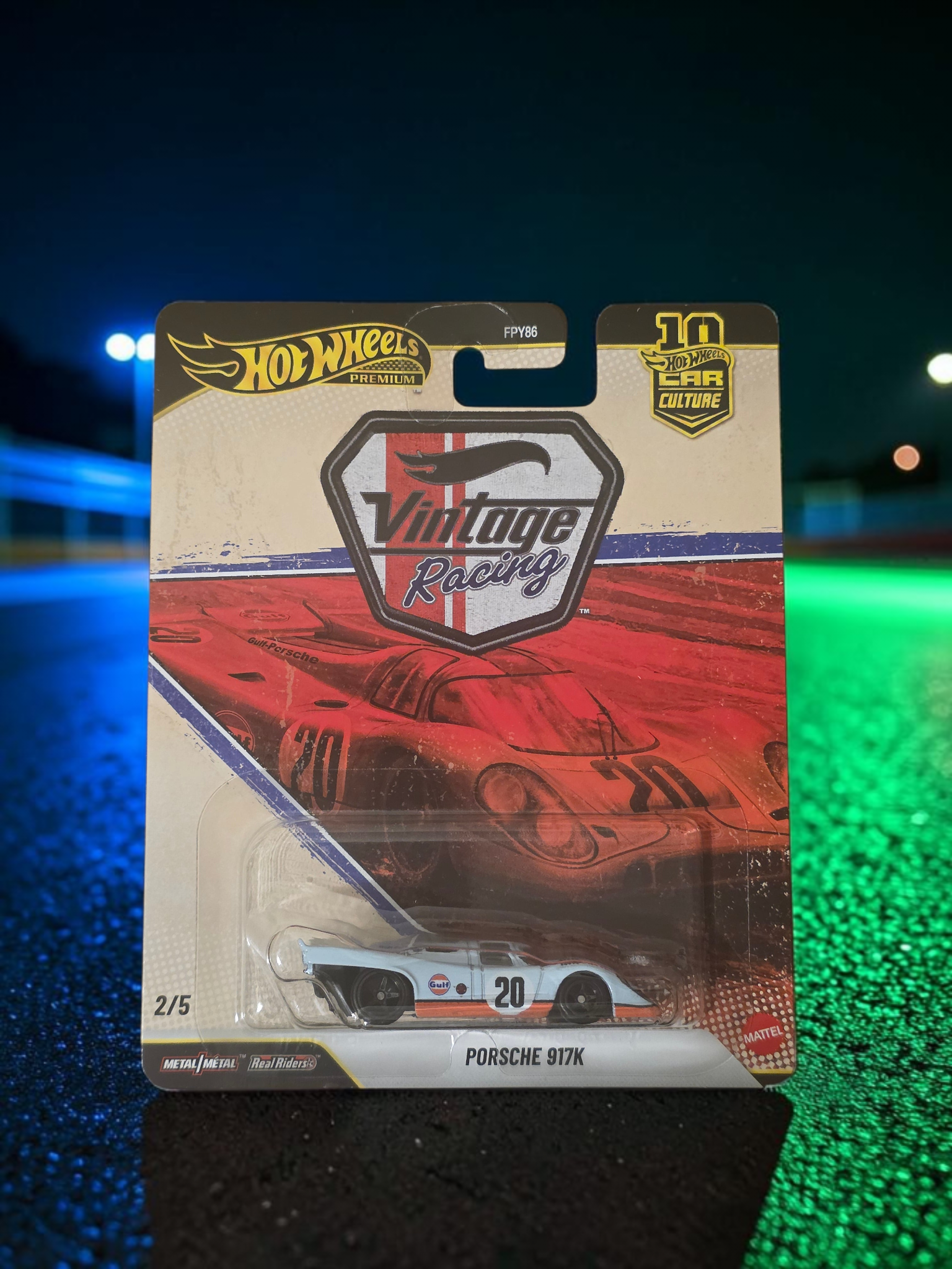 Winters & Johnson Diecast Hot Wheels Premium Porsche 917K 1:64 scale diecast car in Vintage Racing packaging